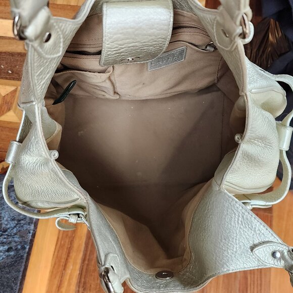 Lauren Ralph Lauren Pearl Shimmer Leather Hobo Shoulder Bag - Picture 14 of 16